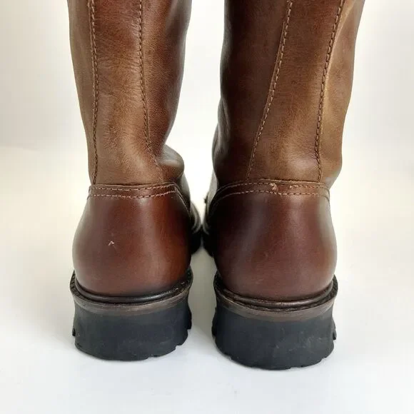 Vintage Tall Riding Boots Women’s Sz 9.5 Brown Leather Equestrian Patina Italian - Picture 5 of 9